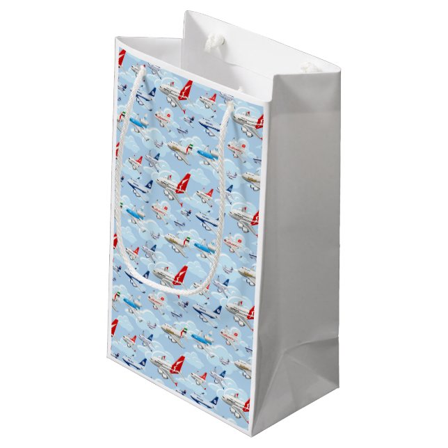 Cartoon kommerzielle Zivilflugzeuge nahtlos Plot Kleine Geschenktüte (Rückseite Schrägansicht)