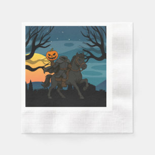 Cartoon Kopfloses Pferd Halloween/Herbst Serviette