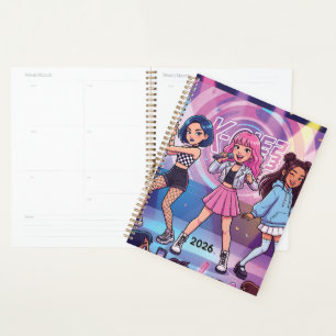 Cartoon KPop Mädchen Gruppe Personalisieren Planer