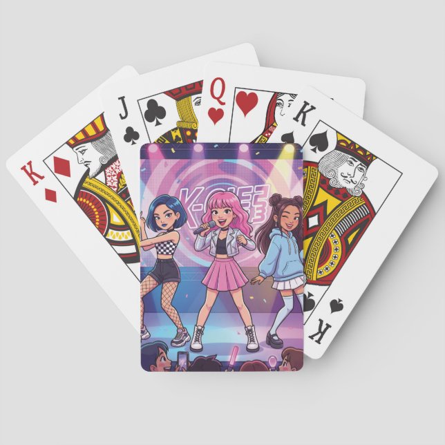 Cartoon KPop Mädchen Gruppe Spielkarten (Rückseite)