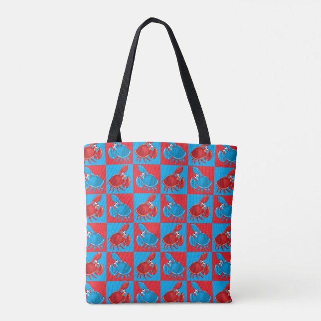 Cartoon-Krabbenmosaik Tasche (Rückseite)