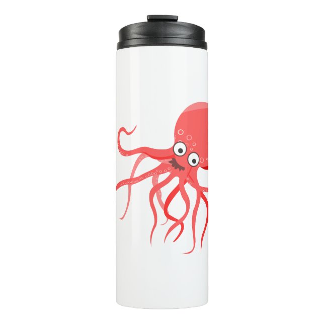 Cartoon Krake Thermosbecher (Vorderseite)