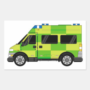 Cartoon-Krankenwagen Rechteckiger Aufkleber