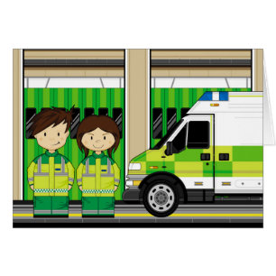 Cartoon-Krankenwagen und EMT
