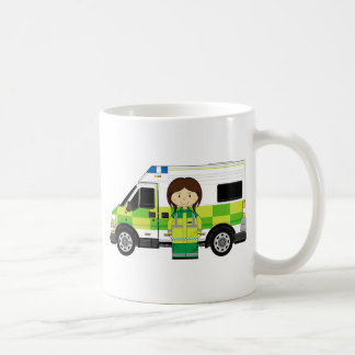 Cartoon-Krankenwagen und EMT Kaffeetasse