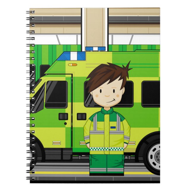 Cartoon-Krankenwagen und EMT Notizblock (Vorderseite)