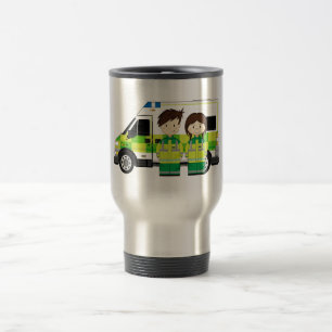 Cartoon-Krankenwagen und EMT Reisebecher