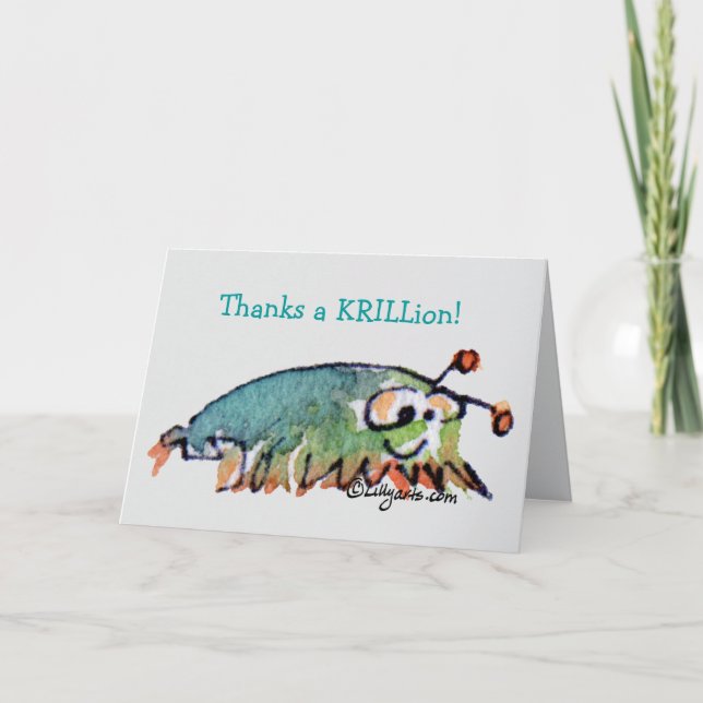 Cartoon Krill Carte de remerciements (Devant)