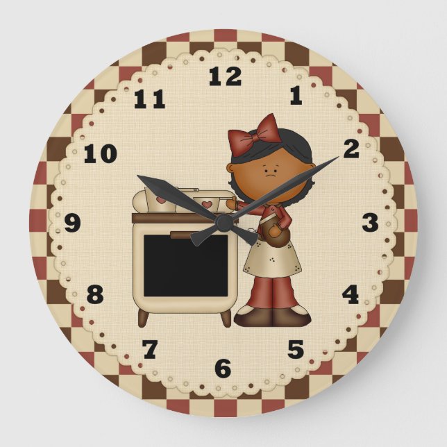 Cartoon Küchenuhr Große Wanduhr (Vorderseite)