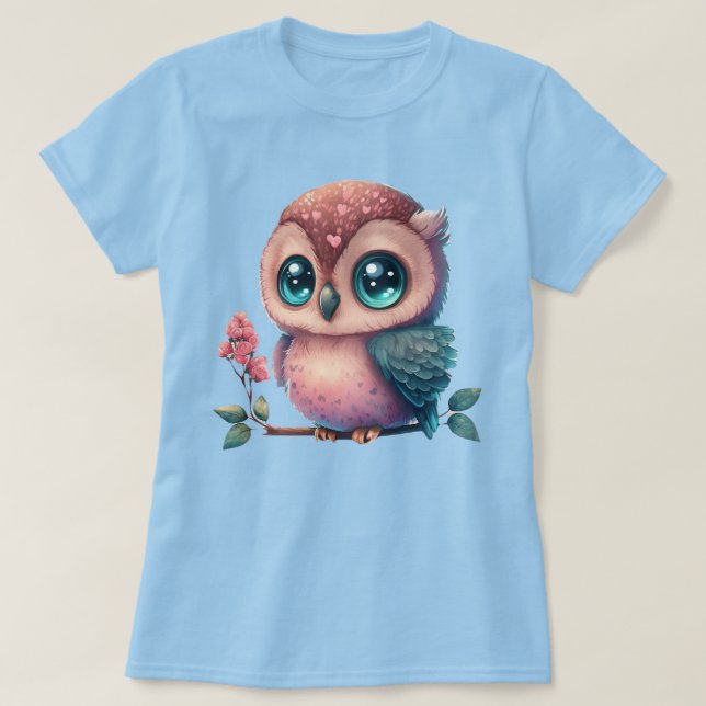 Cartoon-Kugel auf Zweig mit Herzakzenten T-Shirt (Design vorne)