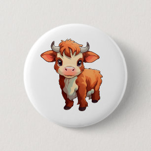 Cartoon Kuh-Abbildung Button