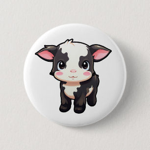 Cartoon Kuh-Abbildung Button