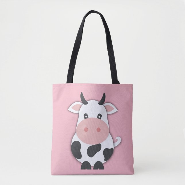 Cartoon Kuh mit Horn Tasche (Vorderseite)