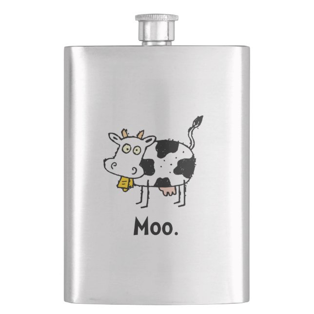 Cartoon-Kuh-MOO Flachmann (Vorderseite)