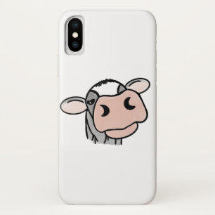Cartoon-Kuh schwarz weiß rosa Küss grau Farm Tier Case-Mate iPhone Hülle