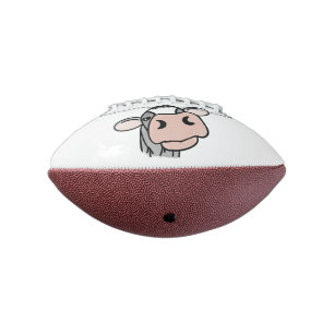 Cartoon-Kuh schwarz weiß rosa Kuss grau Farm Tier Football