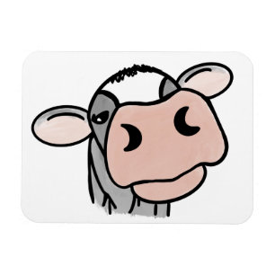 Cartoon-Kuh schwarz weiß rosa Küss grau Farm Tier Magnet