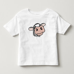 Cartoon Kuh Schwarz-weiß rosa Kuss graues Nutztie Kleinkind T-shirt