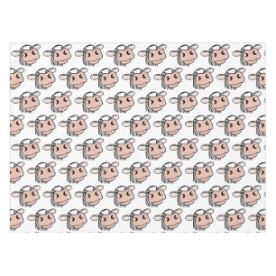 Cartoon Kuh Schwarz-weiß rosa Kuss graues Nutztier Tischdecke