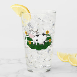 Cartoon Kuh Szene 16 oz Getränkeglas Glas