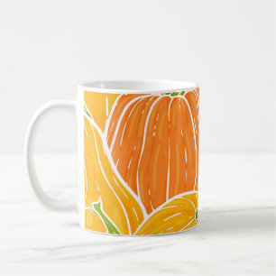 Cartoon Kürbis, niedliches Herbstmuster. Kaffeetasse