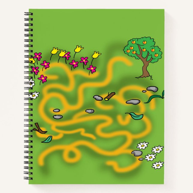 Cartoon Labirinth für schulische Aktivität Notizbuch (Vorderseite)
