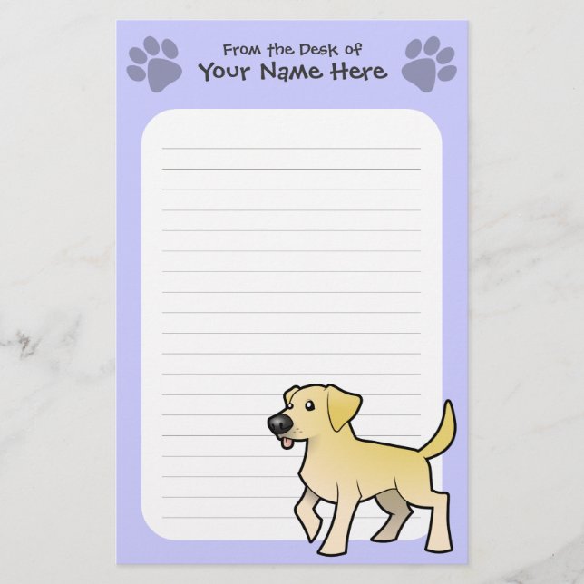 Cartoon-Labrador-Retriever Briefpapier (Vorderseite)