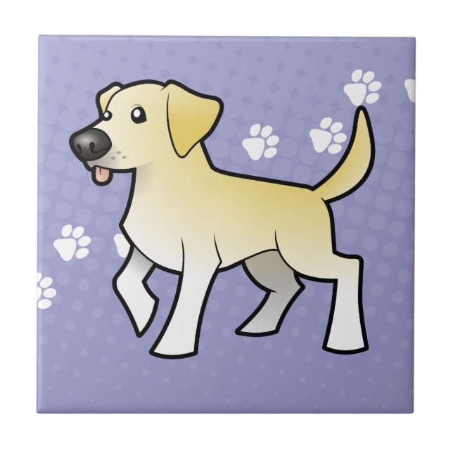 Cartoon-Labrador-Retriever Fliese (Vorderseite)
