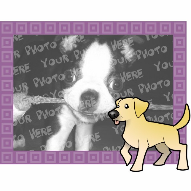 Cartoon Labrador Retriever Foto Frame Fotoskulptur Magnet (Vorne)