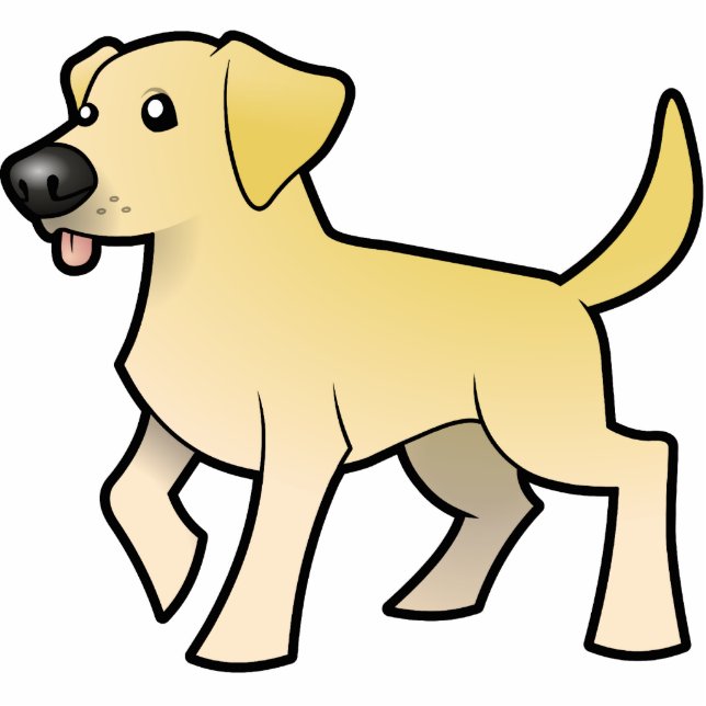 Cartoon Labrador Retriever Fotoskulptur Magnet (Vorne)