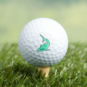 Cartoon lächelnd Hai Minze blaugrünes Ozeantier Golfball