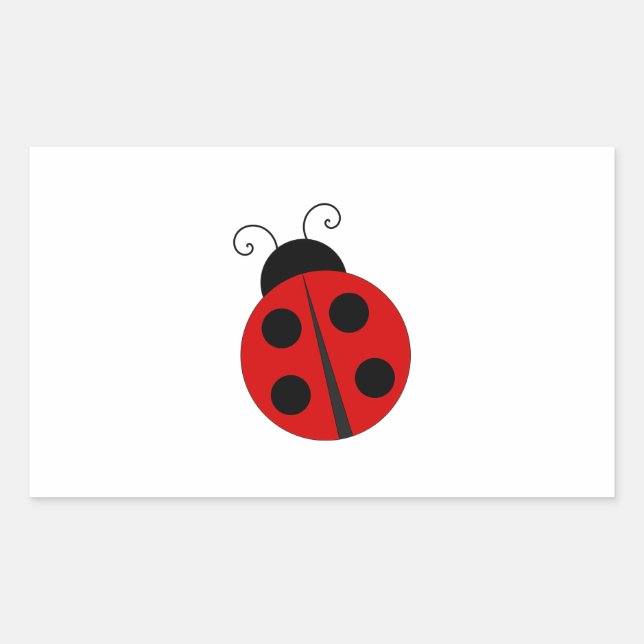 Cartoon Lady Bug Rechteckiger Aufkleber (Vorderseite)