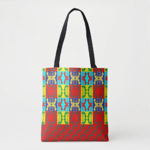 Cartoon Lady Pop Art Sac fourre-tout à motifs