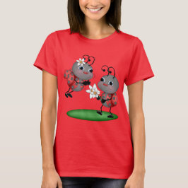 Cartoon Ladybug Frauen Spaß Insekten-T - Shirt