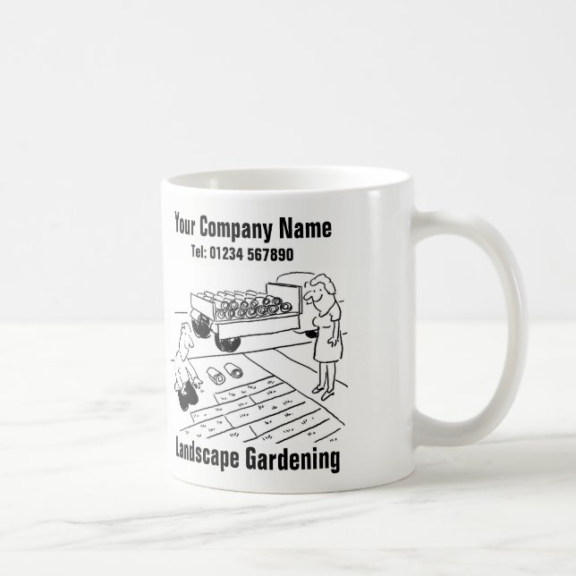 Cartoon Landschaftsgärtnerei Kaffeetasse (Rechts)