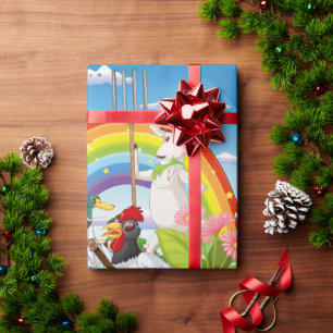 Cartoon Landtiere. bearbeitbar Geschenkpapier