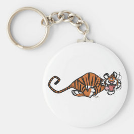 Cartoon läuft Tiger Schlüsselanhänger