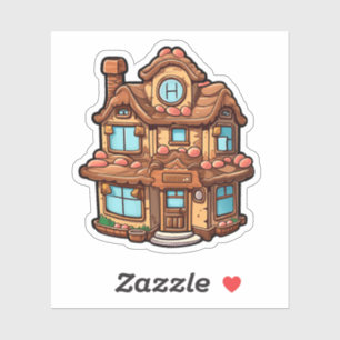 Cartoon-Lebkuchenhaus Aufkleber