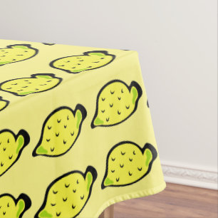 Cartoon Lemons Bright Yellow Tischdecke