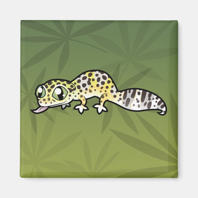 Cartoon Leopard Gecko Magnet (Vorne)