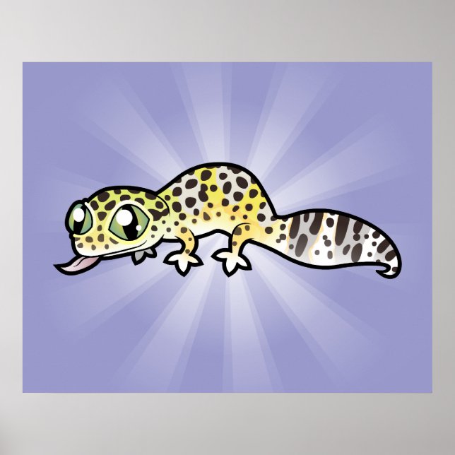 Cartoon Leopard Gecko Poster (Vorne)