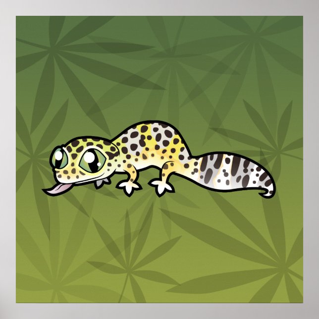 Cartoon Leopard Gecko Poster (Vorne)