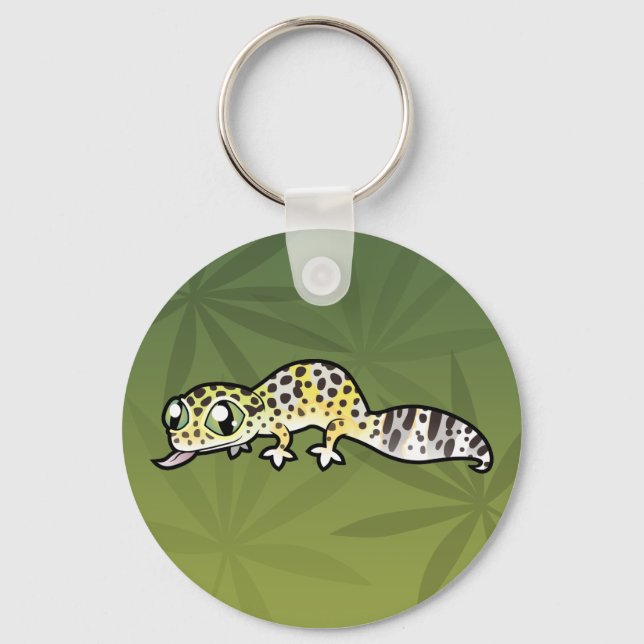 Cartoon Leopard Gecko Schlüsselanhänger (Vorderseite)