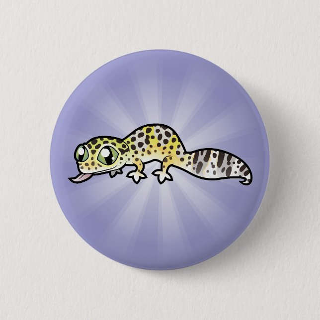 Cartoon-LeopardGecko Button (Vorderseite)