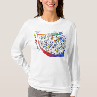 Cartoon-Leute, die lustigen T - Shirt lachen