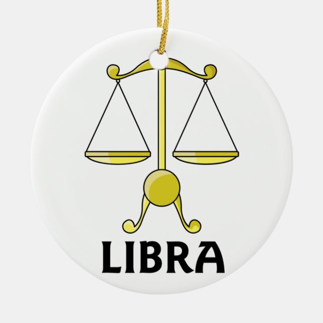 Cartoon Libra Scales Keramik Ornament (Vorne)
