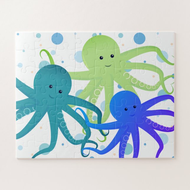 Cartoon Lila Octopus Tier (Horizontal)