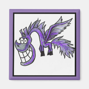 Cartoon-lila Pegasus-Magnet Magnet