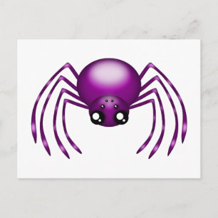 Cartoon Lila Spider Postkarte