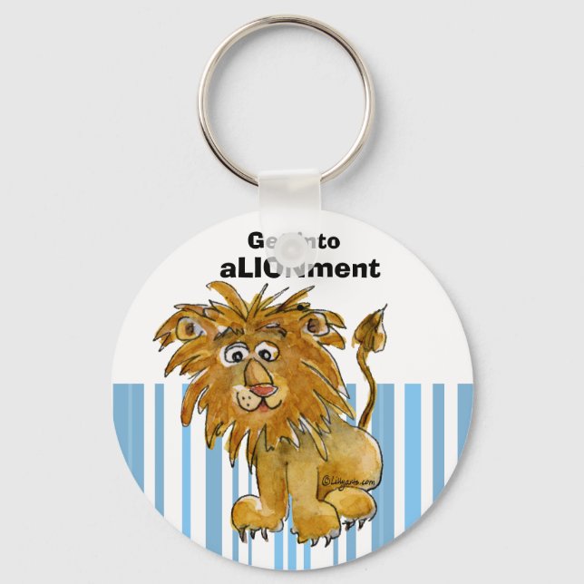 Cartoon Lion Einstieg in den Alignment-Schlüsselan Schlüsselanhänger (Vorderseite)